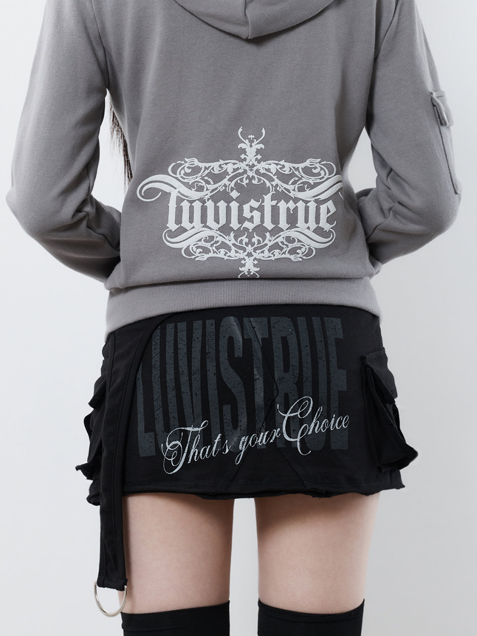LAYERED MINI SKIRT(BLACK)