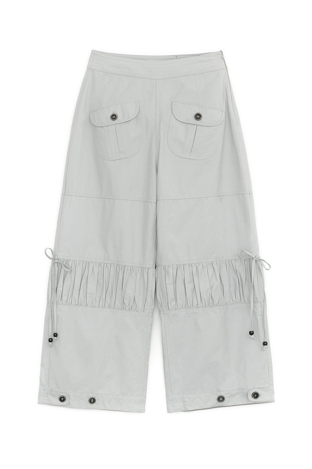 SHIRRING FLAP PANTS GRAY