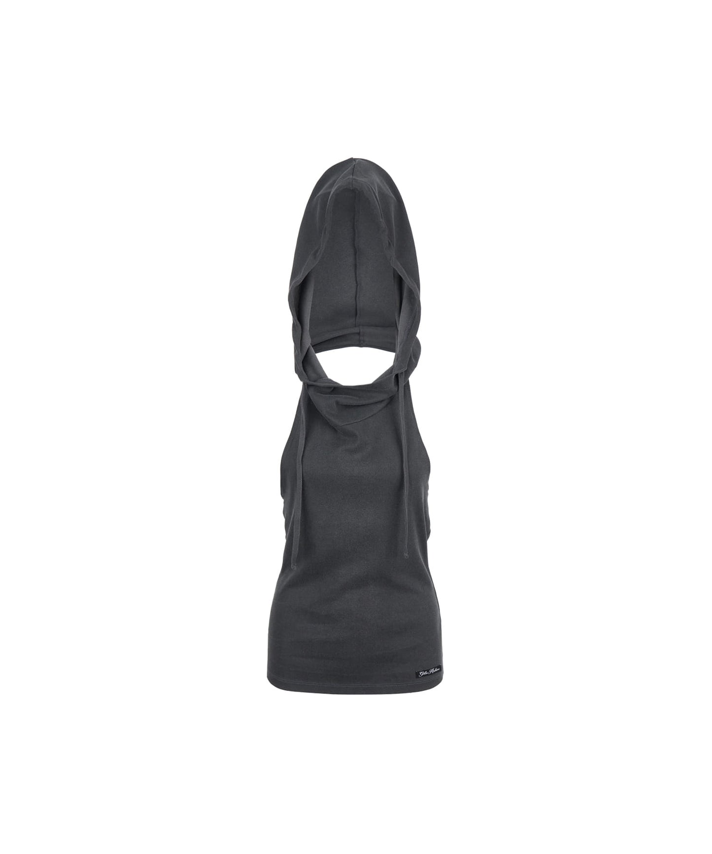 BACKLESS COWL HOOD SLEEVELESS CHARCOAL