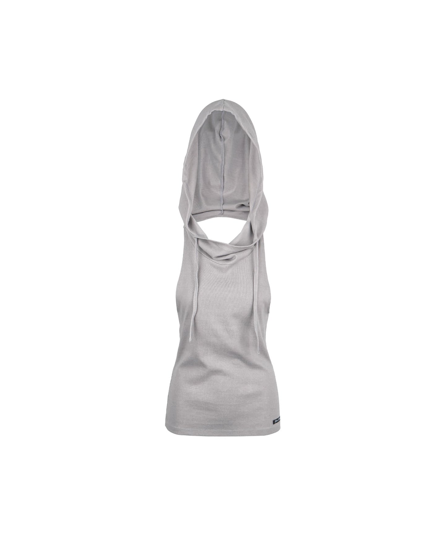 BACKLESS COWL HOOD SLEEVELESS BEIGE