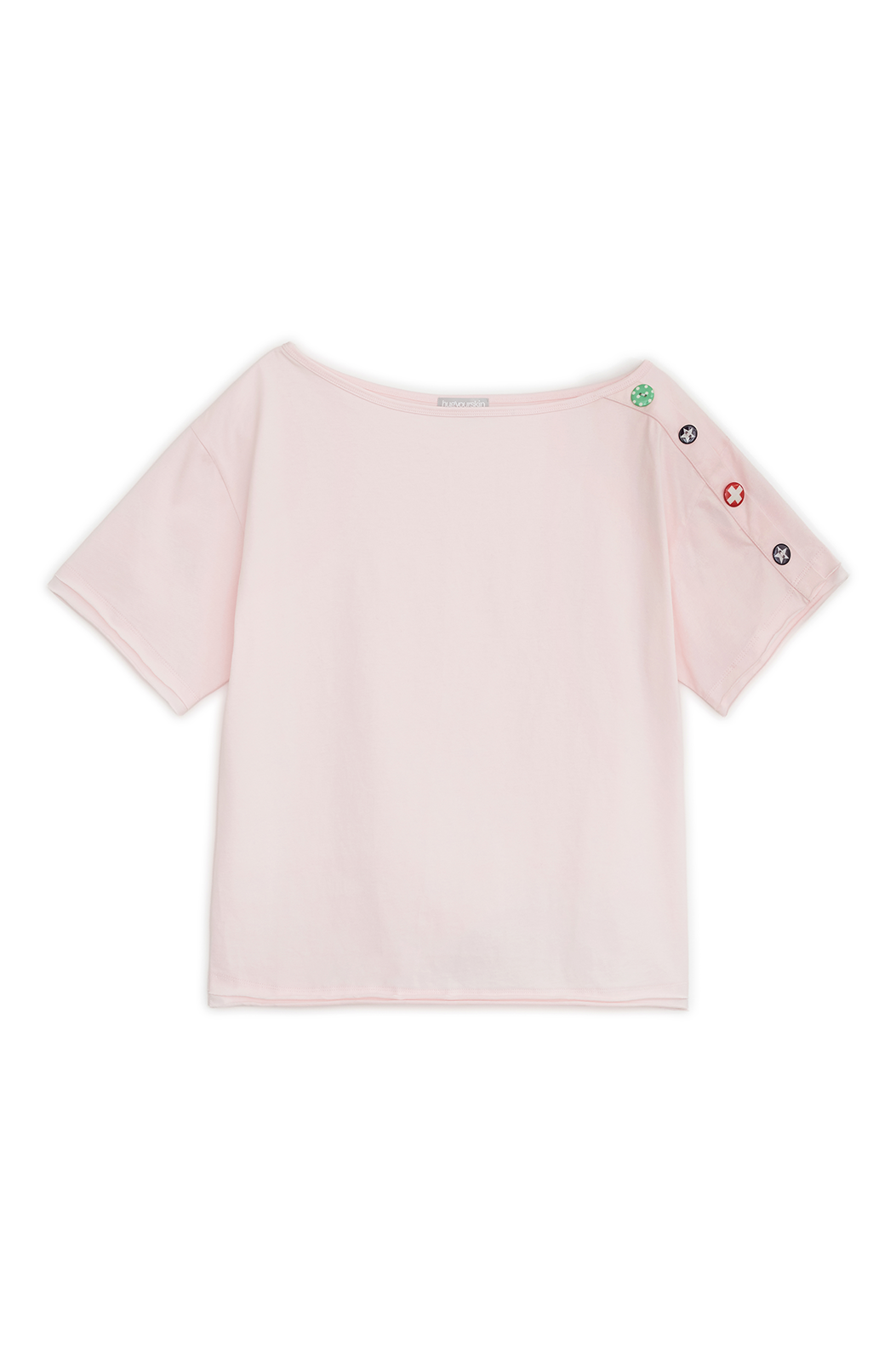 CANDY BUTTON LOOSE TEE PINK