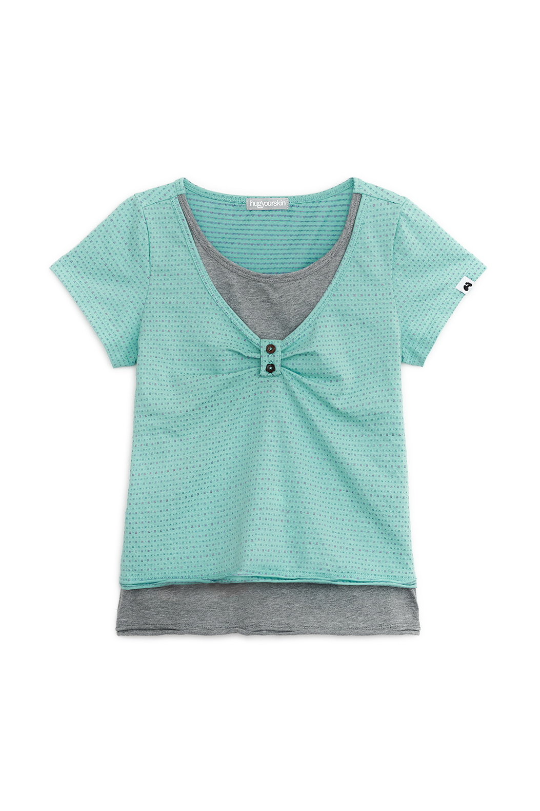 LAYERED HENRY NECK TOP MINT