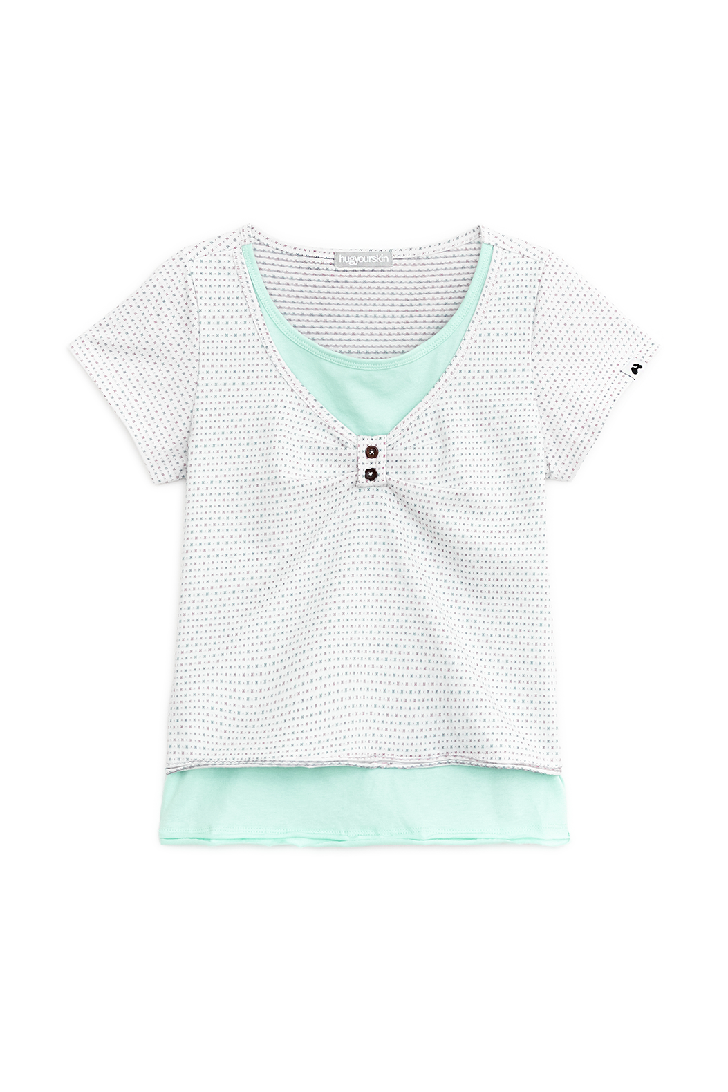 LAYERED HENRY NECK TOP WHITE