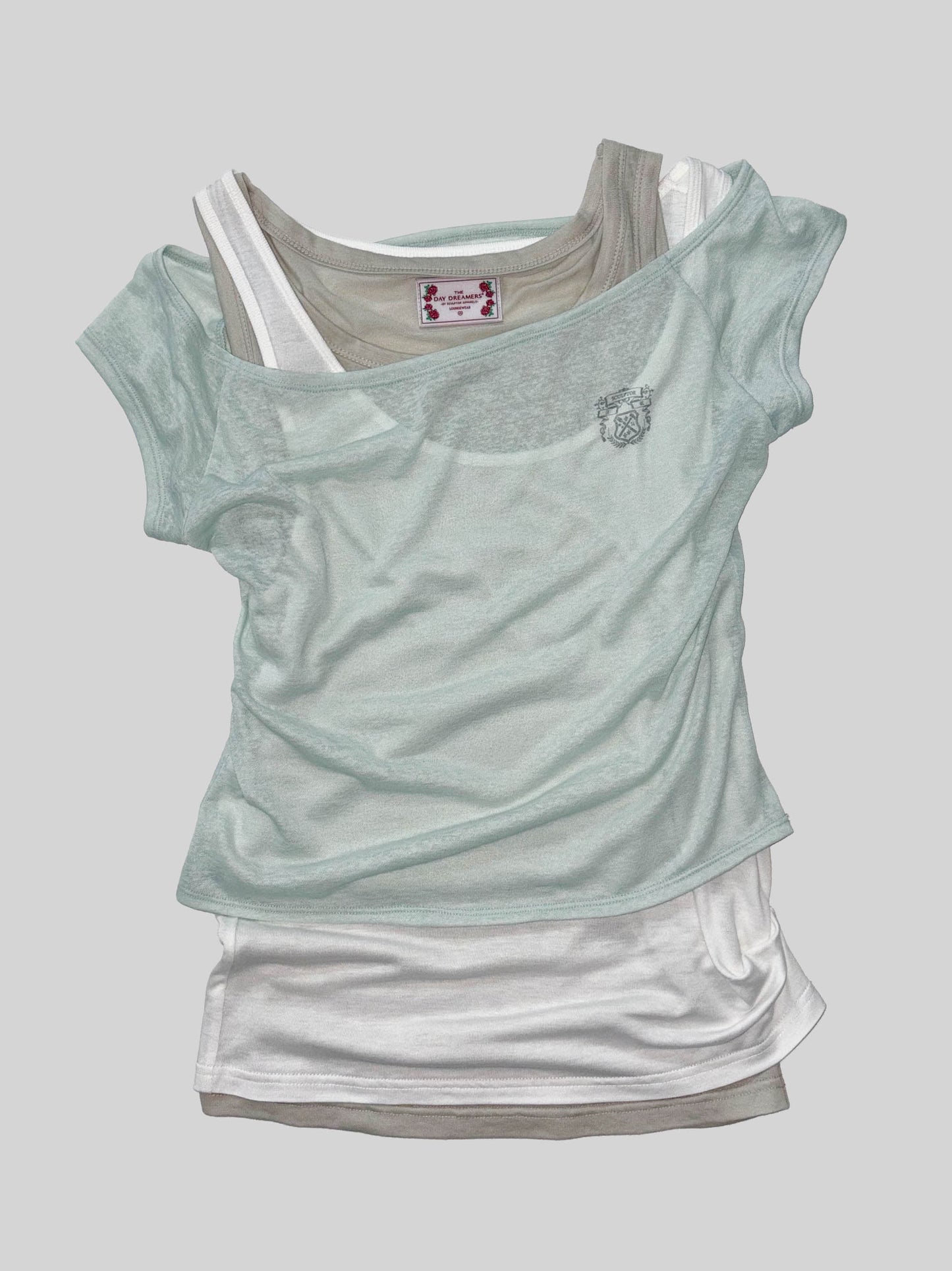 LAZY SLEEVELESS LAYERED TEE MINT