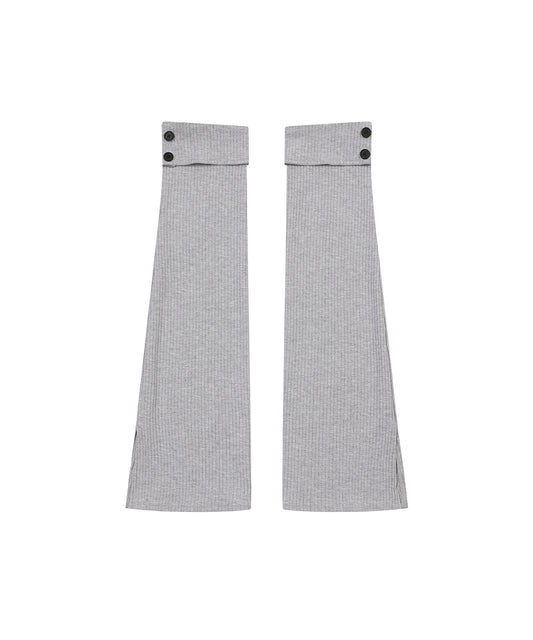 BUTTON SLIT LEG WARMER GREY