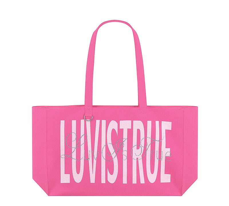 LETTERING TOTE BAG PINK