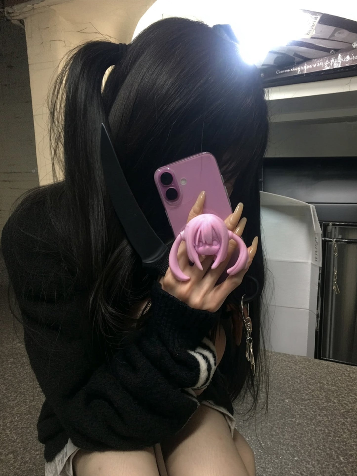 TWINTAIL PHONE GRIP PINK