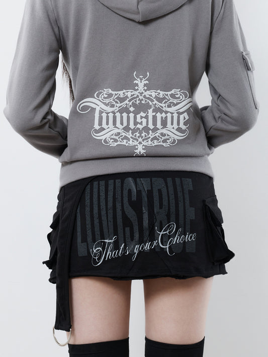 LAYERED MINI SKIRT(BLACK)