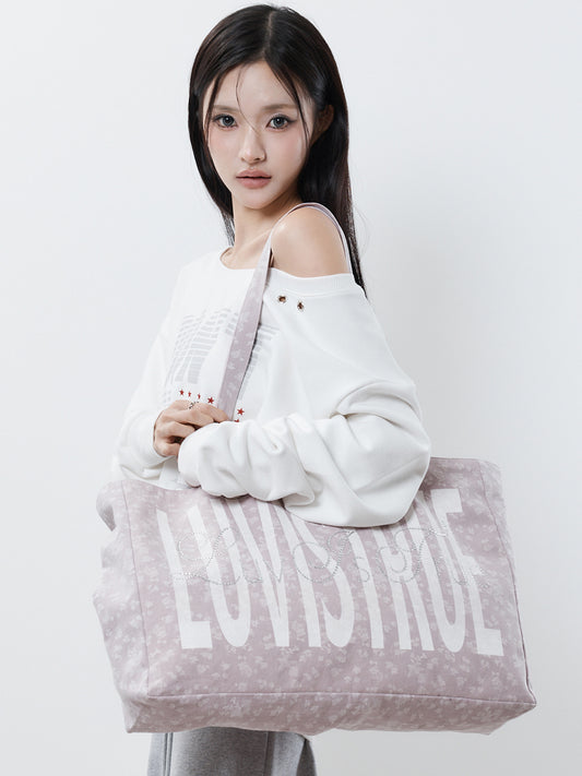 LETTERING TOTE BAG(INDIE PINK)