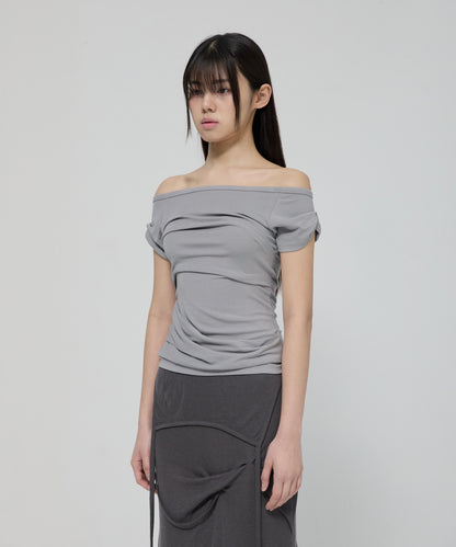 DRAPED TOP GREY