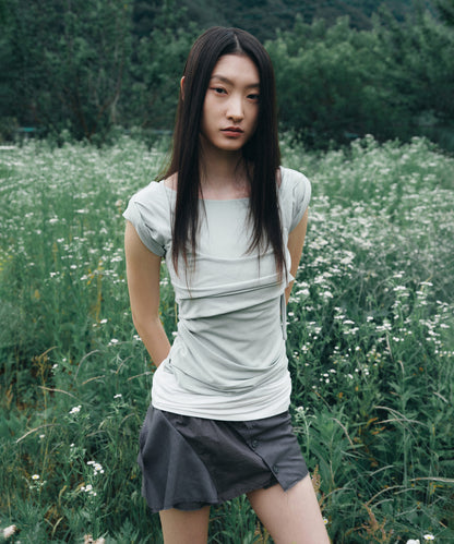 LAYERED BUSTIER T-SHIRT MINT