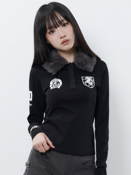 FUR COLLAR SLEEVE(BLACK)