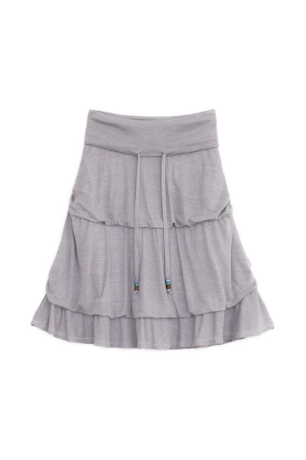 STRIPE FLAYERED MIDI SKIRT PURPLE
