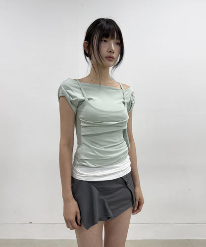 LAYERED BUSTIER T-SHIRT MINT