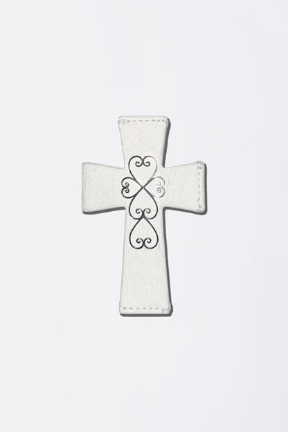 CROSS HAIR ON STRAP WALLET WHITE