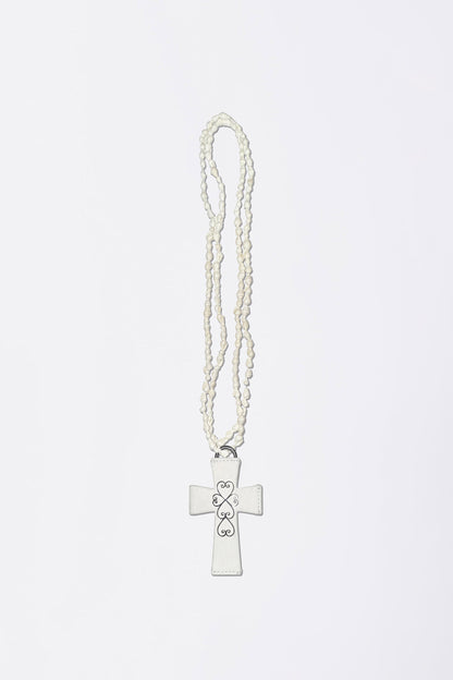 CROSS HAIR ON STRAP WALLET WHITE
