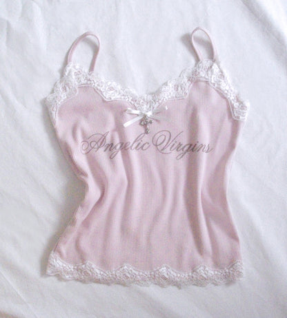 HOLY RIBBON TOP PINK