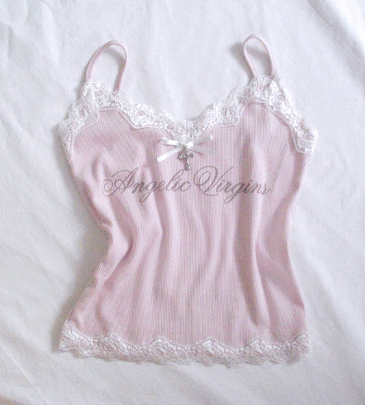 HOLY RIBBON TOP PINK