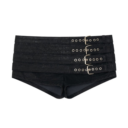 BELTED MICRO SHORTS BLACK