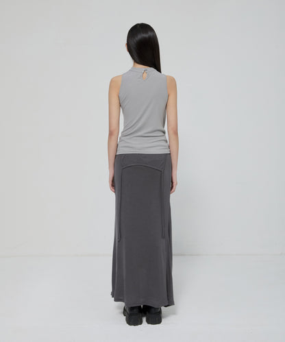 DRAPED SLEEVELESS TOP GREY