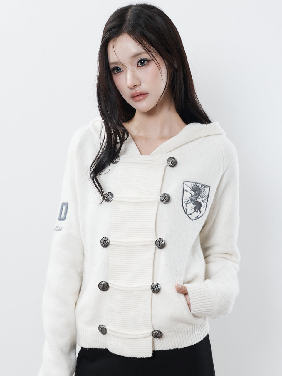 HORSE 910 KNIT ZIP UP(IVORY)