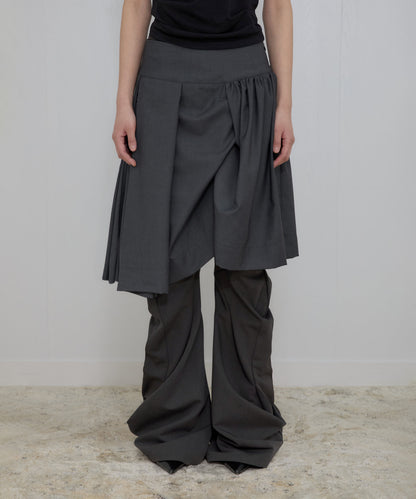 ASYMMETRICAL DRAPED MIDI SKIRT CHARCOAL