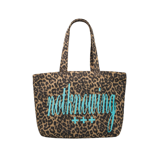 BIG LOGO COTTON TOTE BAG LEOPARD