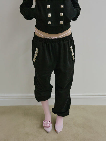 NAPOLEON STUD SWEATPANTS BLACK