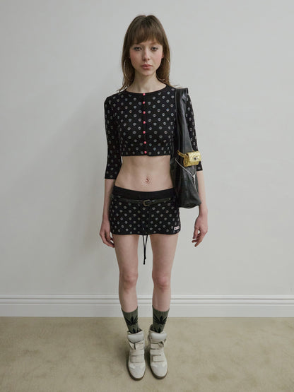 NEW EMO CROP CARDIGAN BLACK