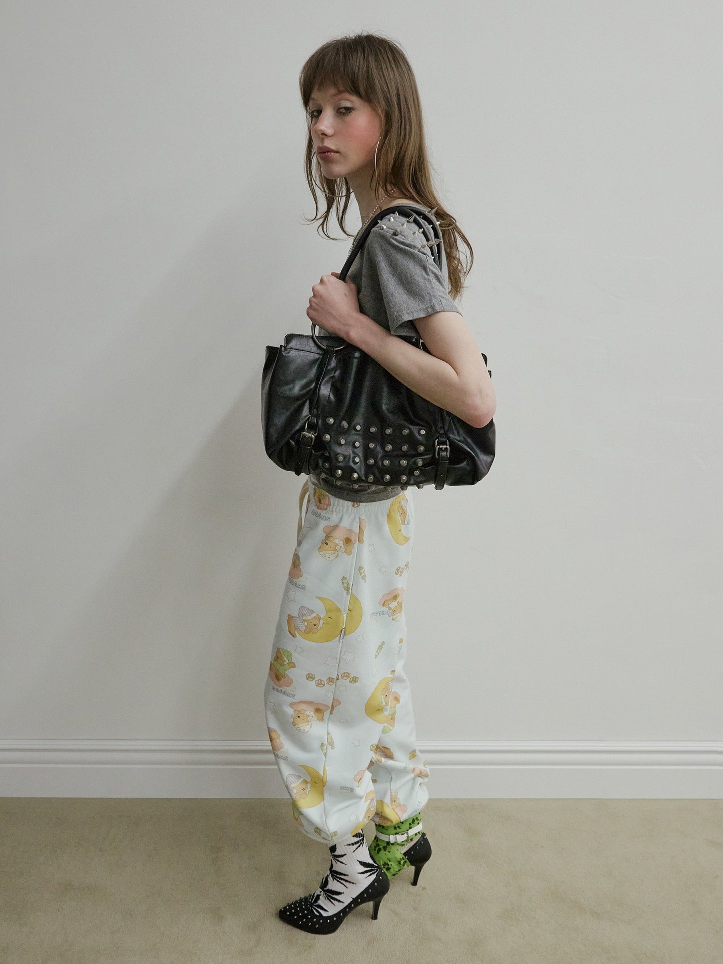 METAL STUD TOTE BAG