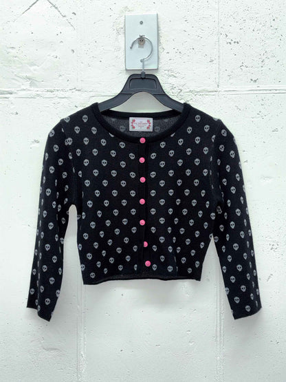 NEW EMO CROP CARDIGAN BLACK