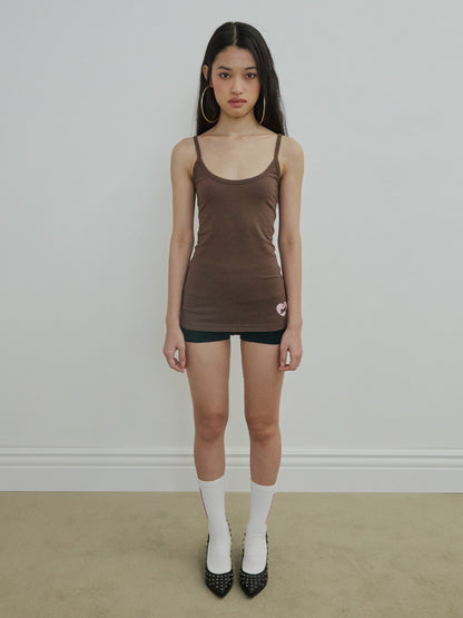 SWEET KITTY TANK TOP BROWN