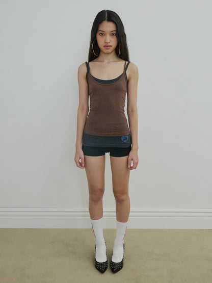MY GO TO SLEEVELESS TOP BROWN