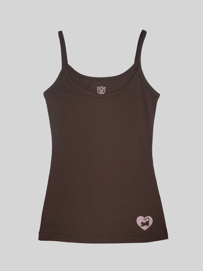 SWEET KITTY TANK TOP BROWN