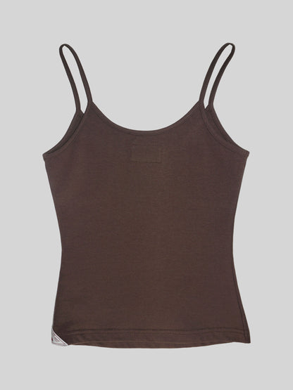 MY GO TO SLEEVELESS TOP BROWN