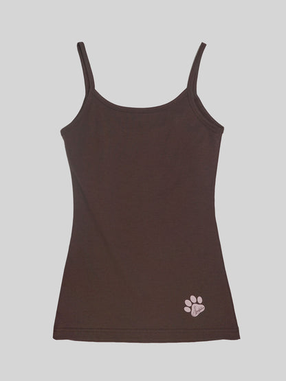 SWEET KITTY TANK TOP BROWN