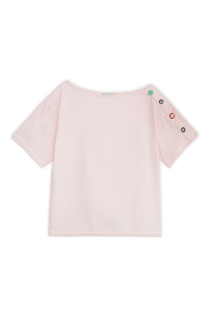 CANDY BUTTON LOOSE TEE PINK
