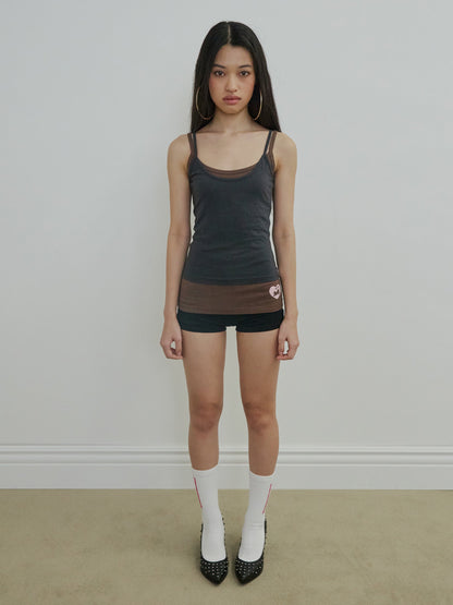 MY GO TO SLEEVELESS TOP CHARCOAL