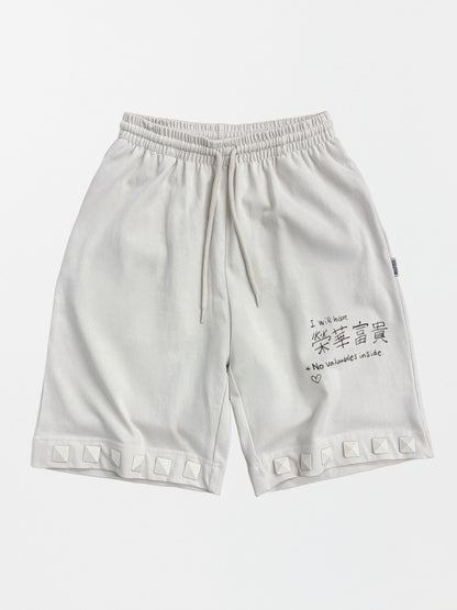 STUDDED BERMUDA PANTS DIRTY WHITE