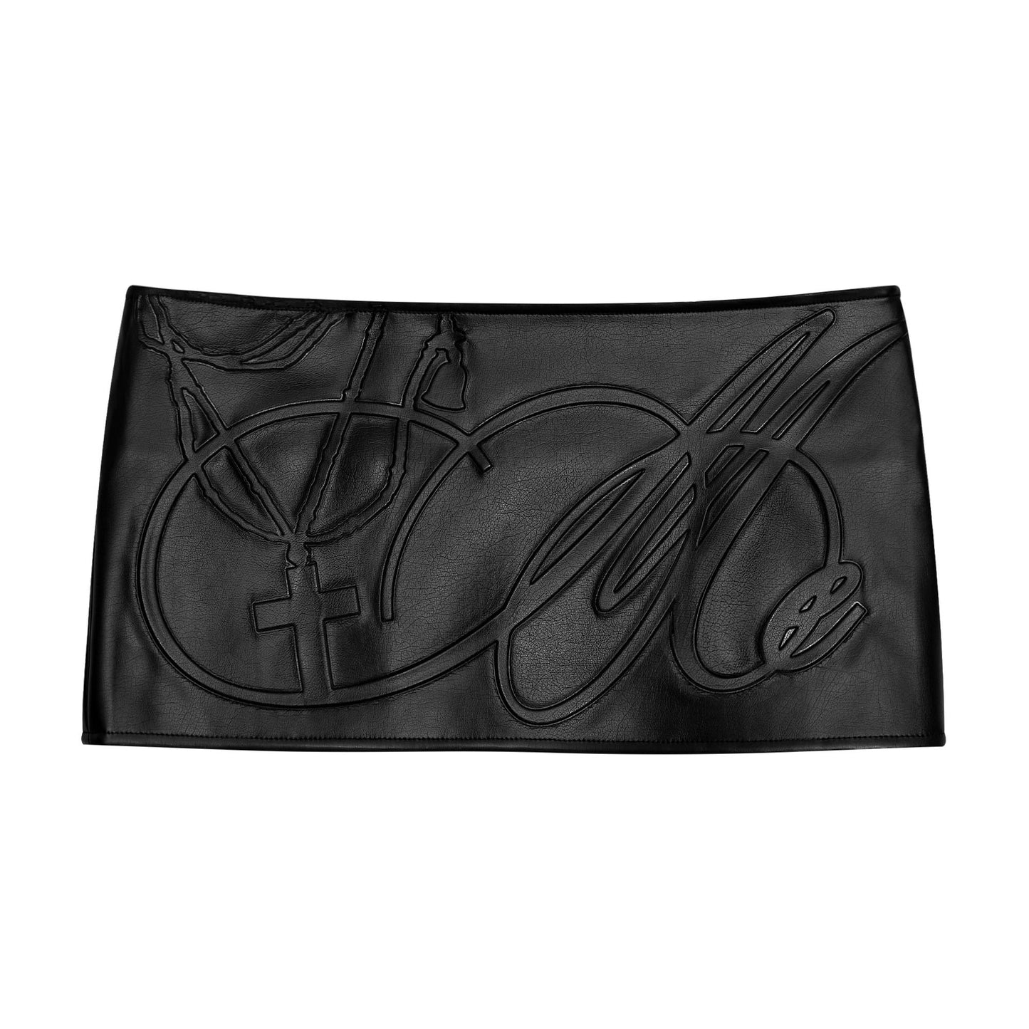 EMBOSSED MICRO PLEATED SKIRT BLACK