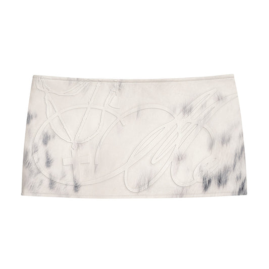 EMBOSSED MICRO PLEATED SKIRT IVORY