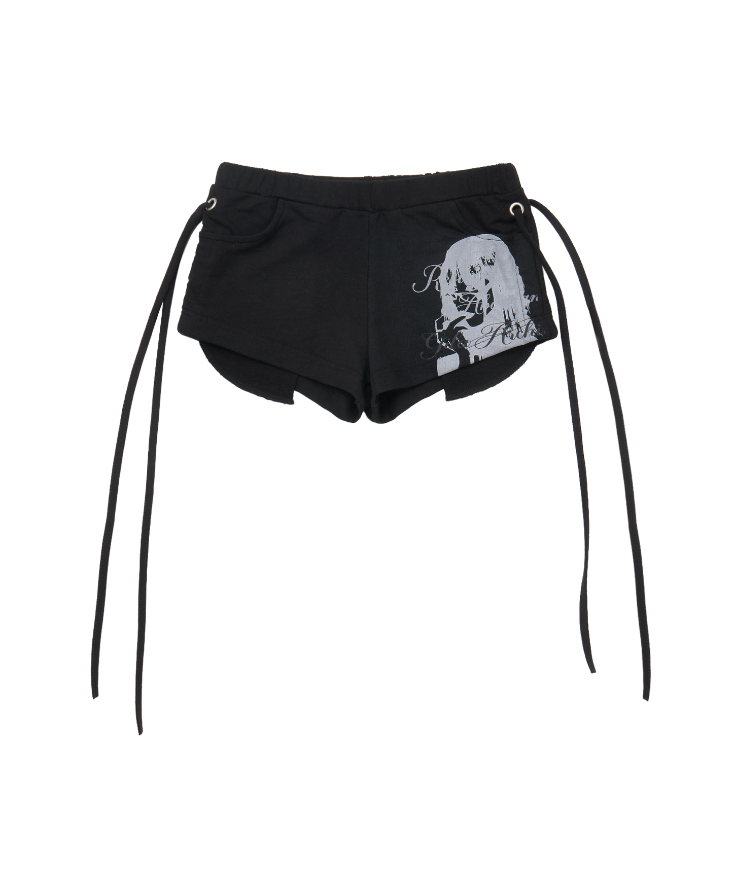 GLASSES GIRL STRING SHORT BLACK