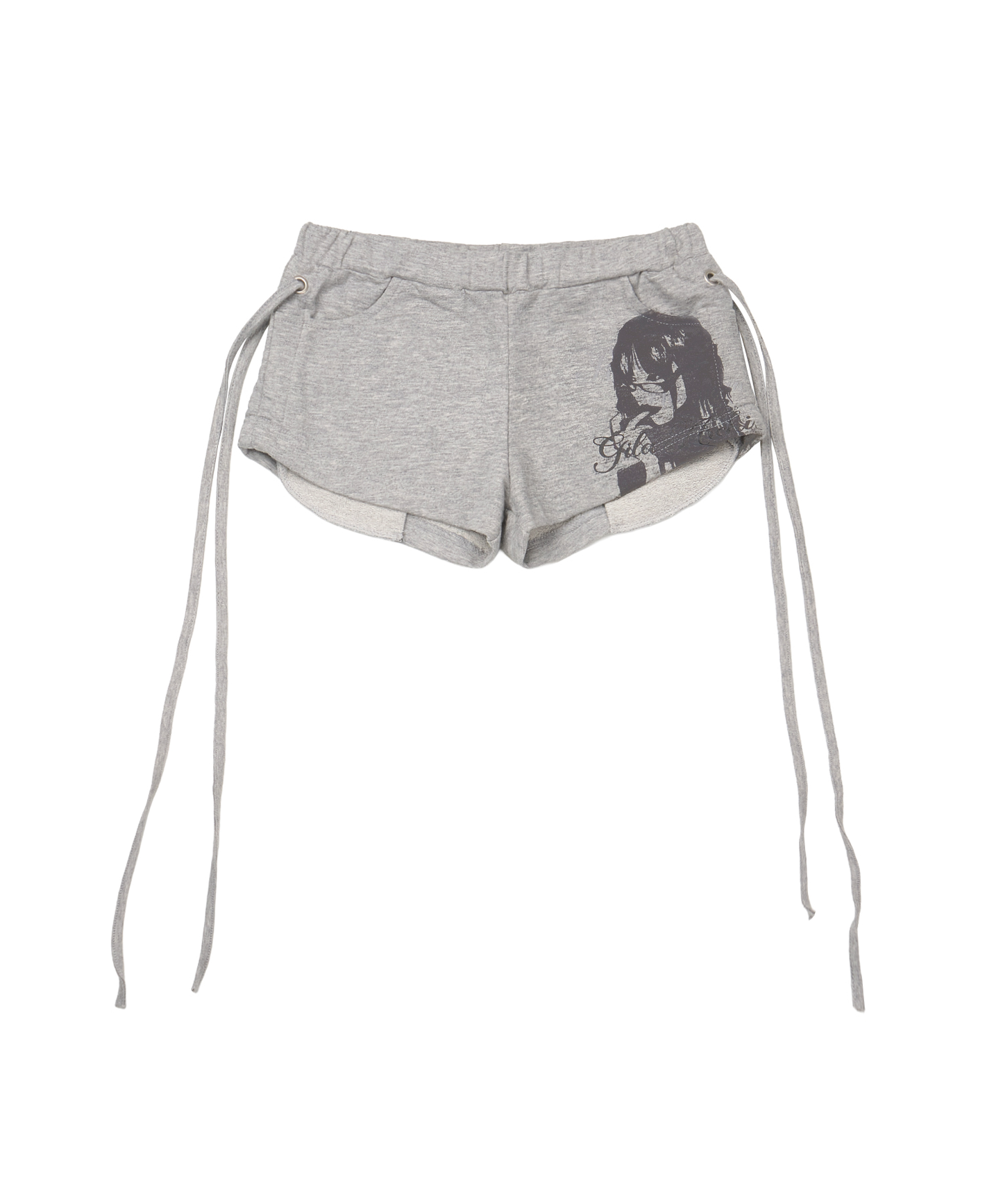 GLASSES GIRL STRING SHORT GREY