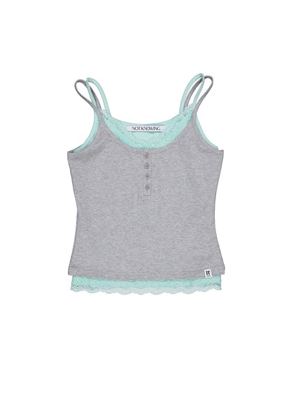 LACE LAYERED CAMI SET MINT