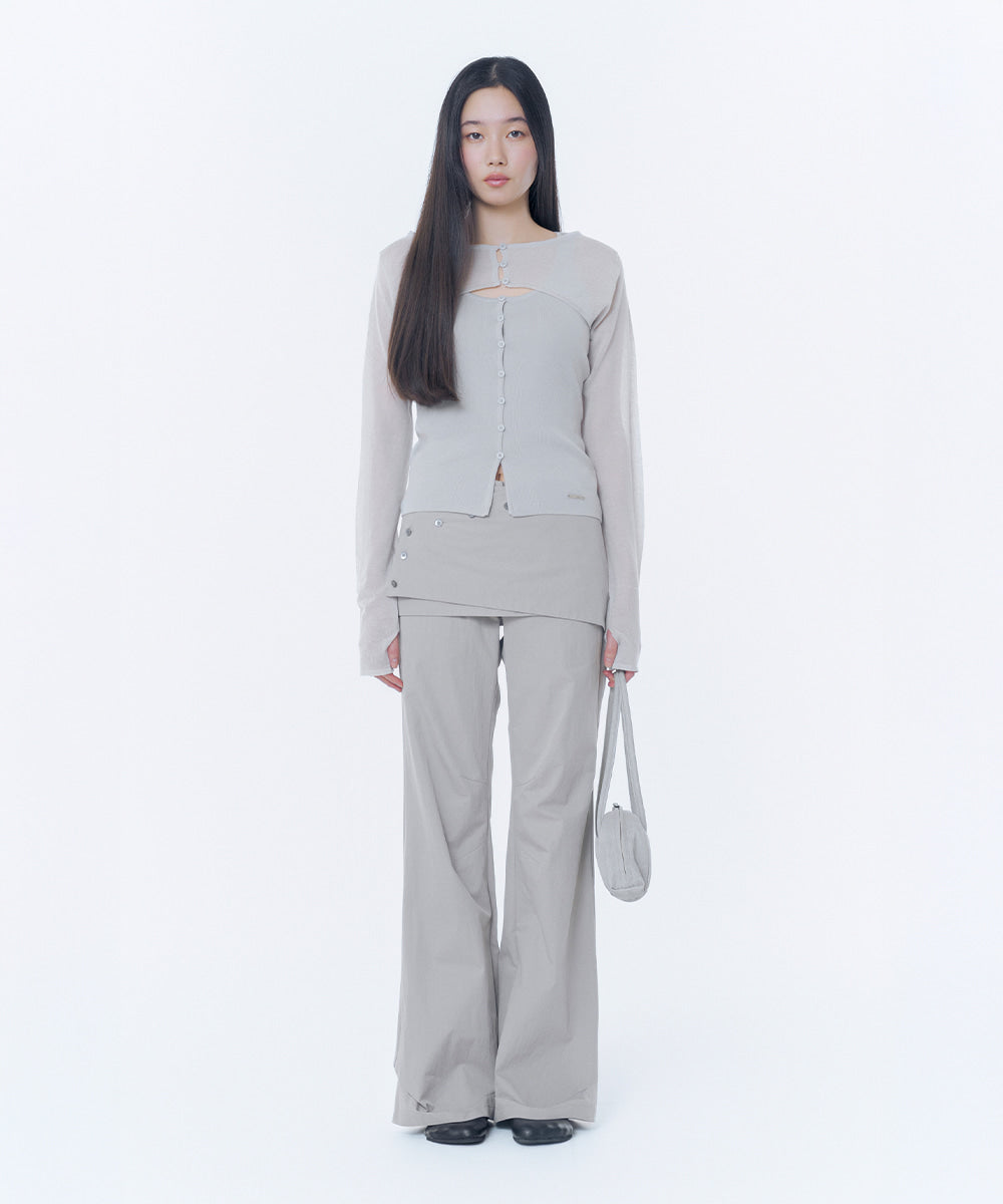 LAYERED BOLERO KNIT TOP GREY