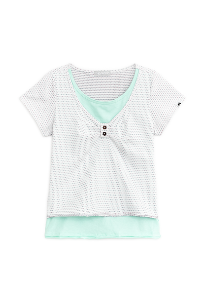 LAYERED HENRY NECK TOP WHITE