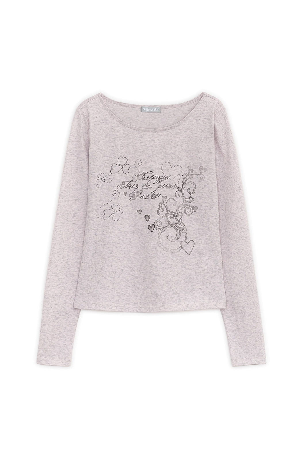 MELLOW PRINTED LONG SLEEVE TEE PINK