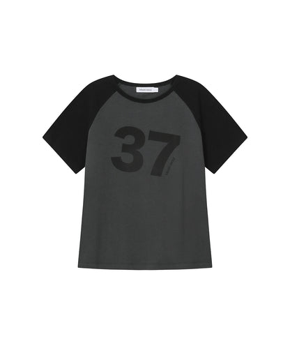 MISEKI 37 RAGLAN SHORT SLEEVE CHARCOAL