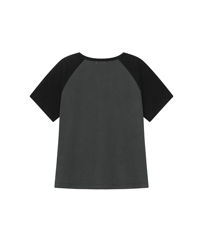 MISEKI 37 RAGLAN SHORT SLEEVE CHARCOAL