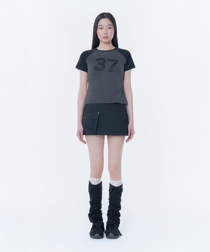 MISEKI 37 RAGLAN SHORT SLEEVE CHARCOAL